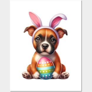 Easter Staffordshire Bull Terrier Dog Posters and Art